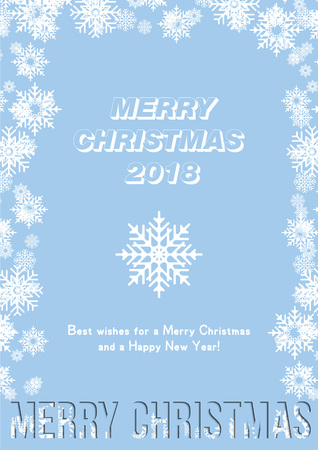 Blue festive poster with a new year and a Merry Christmas text design.のイラスト素材