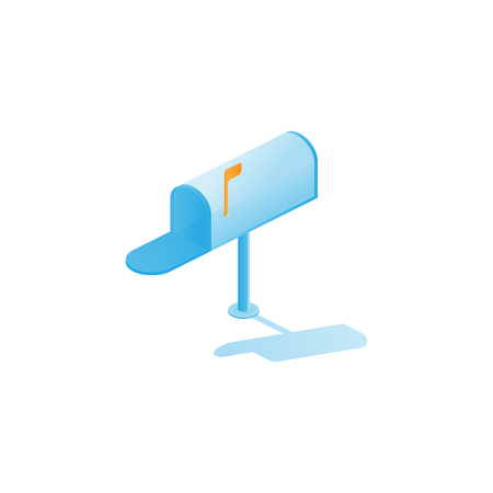 Traditional usa mailbox with envelopein isometric style isolated on white background.のイラスト素材