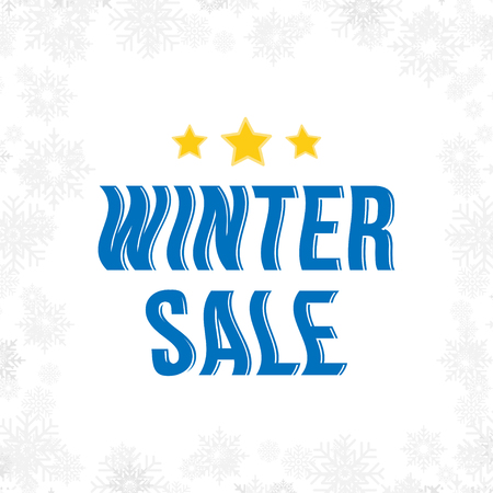 Winter sale tag with stars. Vector element for Merry Christmas and Happy New Year.のイラスト素材