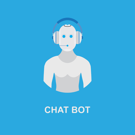Chat bot icon for social networking. Flat vector illustration.のイラスト素材