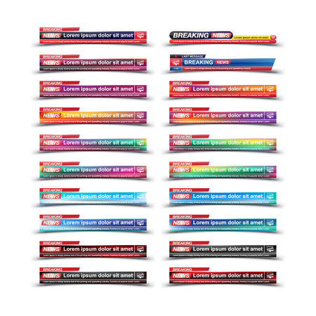 Set Banner For Breaking News Template Title On White Background