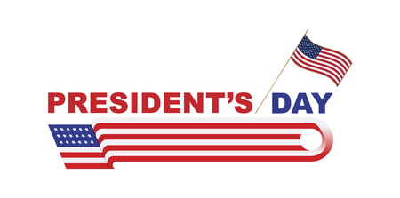 Happy Presidents Day of USA. Template design element with text and US flag.のイラスト素材