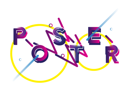 Poster- a font inscription with beautiful design elements. Flat vector illustration EPS 10.のイラスト素材