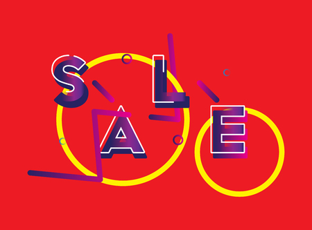 Sale - a font inscription with beautiful design elements. Flat vector illustration EPS 10.のイラスト素材