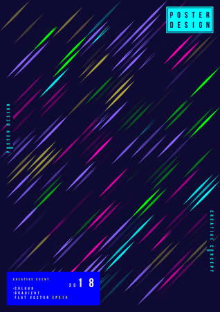 Abstract creative poster for a creative event. Standard A3 vertical format futuristic cover with colored elements on the background. Flat vector illustration EPS 10.のイラスト素材