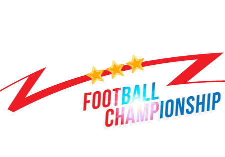 Football championship. Banner template horizontal format with a Font inscription with a bright light effect.のイラスト素材