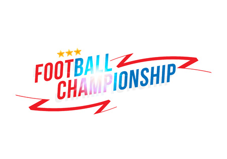 Football championship. Banner template horizontal format with a Font inscription with a bright light effect.のイラスト素材