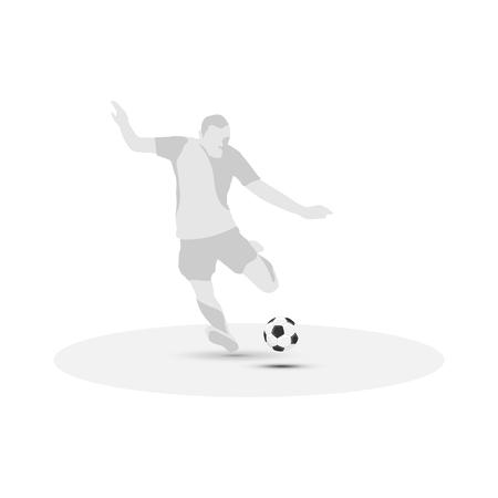 silhouette of the football player with the ball. Flat vector Illustration EPS 10のイラスト素材