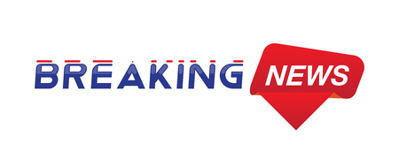 Breaking News template title with label on white background for screen TV channel.のイラスト素材