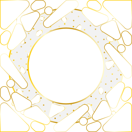 Luxury template with gold elements and round dots. Template for Invitation and postersのイラスト素材