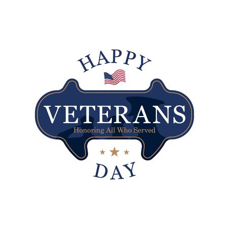 Veterans Day. Retro rubber stamp with the text written inside with USA flag on white background. National American holiday event.のイラスト素材