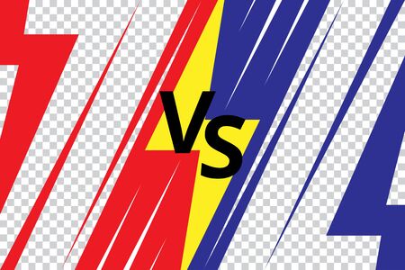 Versus on transparent background. VS sport competition poster for game, fight and battle. Concept with blue and red side. Flat vector illustration.のイラスト素材