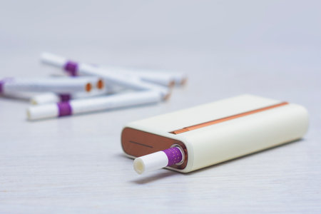 Electronic tobacco heating system with stylish design. Modern electronic device for heating tobacco...