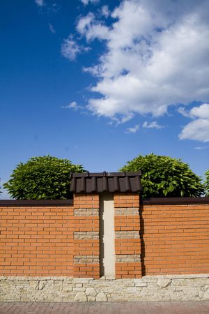 brick fenceの写真素材