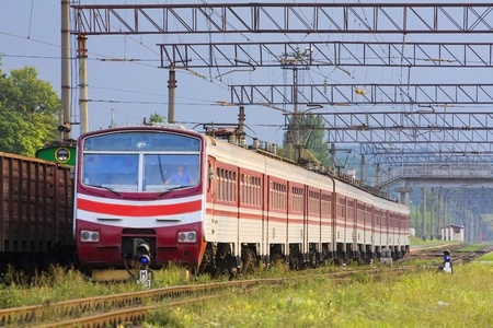 High speed passenger train on the wayの写真素材