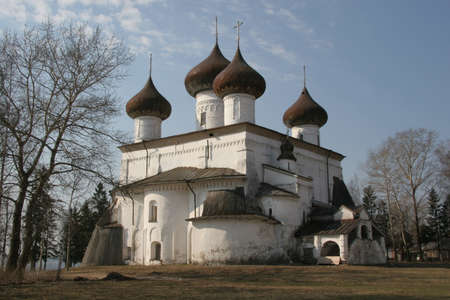 Abandoned country church in the village.Russian hinterland.の写真素材