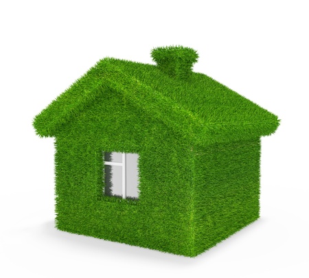 House, grass, ecology, の写真素材
