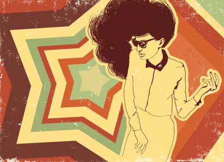 Woman on the poster of retro styleのイラスト素材