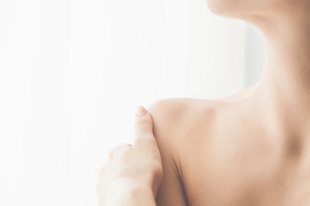 Tender photo of beautiful wonan shoulderの写真素材