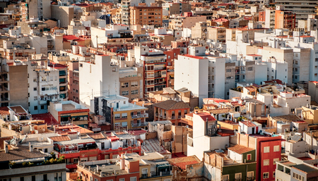 A street of old town in Europe. bird-eye perspectiveの写真素材