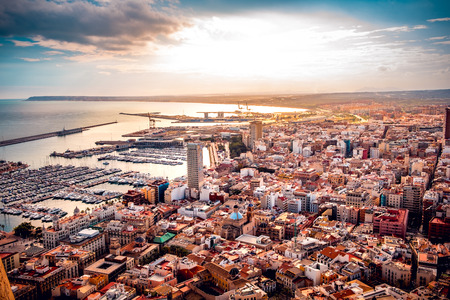A street of old town in Europe. bird-eye perspectiveの写真素材