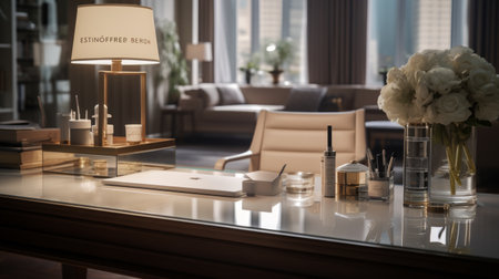 Generative AI Bespoke concierge desk offering personalized services and assistance. cinematicの素材