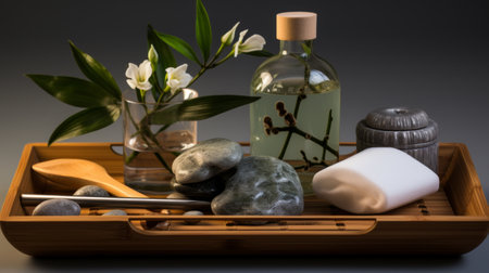 Generative AI Bamboo Bath Trayの素材