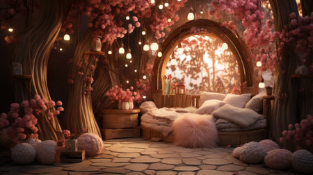 Generative AI Dreamy toddler's paradise, fairytale vibeの素材