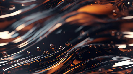Generative AI Slick and glossy texture of oil spill on water.の素材