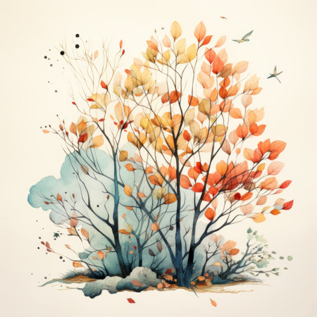 Generative AI Soft-toned summer tree clipartの素材