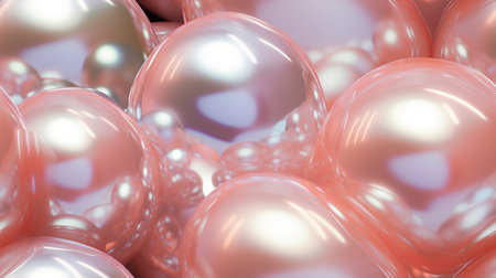 Generative AI Shimmering and iridescent pearl texture with a lustrous sheen.の素材