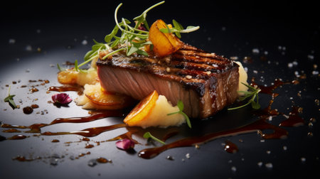 Pan-seared bluefin tuna steak Generative AIの素材