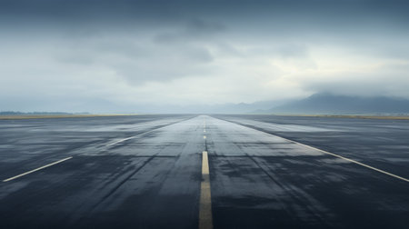 Unoccupied Airport Runway Generative AIの素材