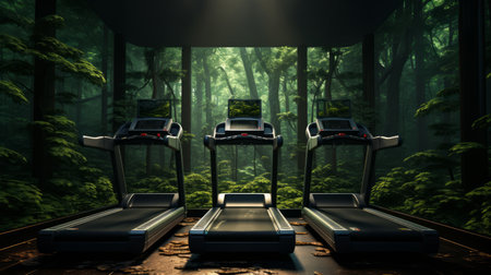 Serene Forest Treadmill Generative AIの素材