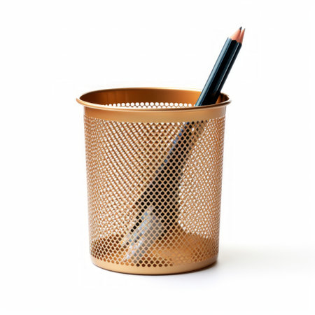 Stock image of an office wastebasket on a white background, discreet, waste disposal Generative AIの素材