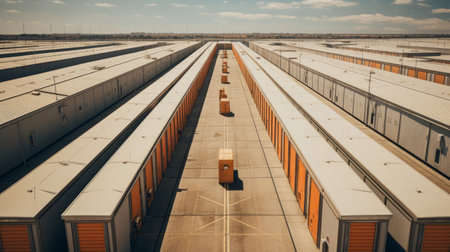 Drone Shot of Storage Complex Generative AIの素材