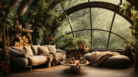 Nature-inspired kids' retreat, organic decor Generative AIの素材