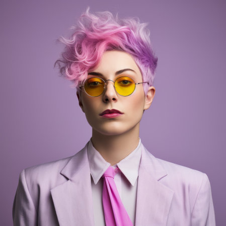 Stock image of a non-binary person expressing their identity and individuality, representing gender diversity Generative AIの素材