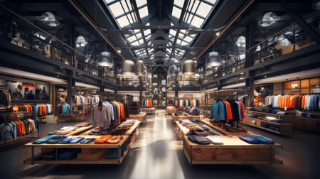 Ultra-realistic portrayal of digital signage within a retail space, designed to elevate the shopping journey. Dynamic displays, captivating visuals, and tailored content enhancing customer engagement and creating an immersive shopping atmosphere Generative AIの素材