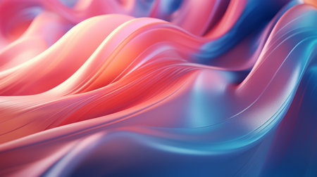 Generative AI Soft, flowing waves of color resulting in an abstract and fluid background.の素材