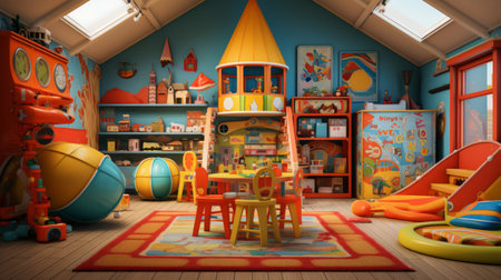 Generative AI Playful child's haven, vibrant charmの素材