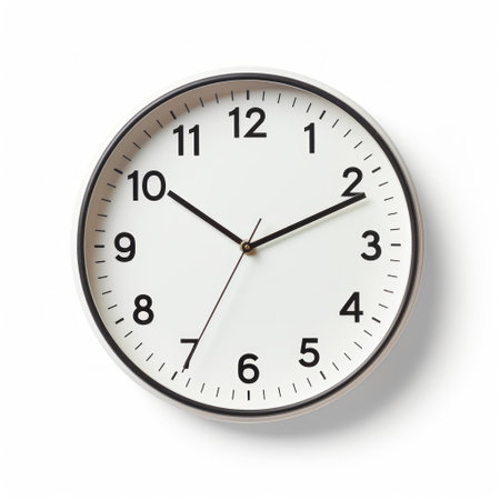 Stock image of an office wall clock on a white background, functional, timekeeping accessory Generative AIの素材