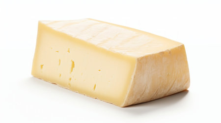 A creamy taleggio cheese showcased in a close-up realistic photo against a white background Generative AIの素材
