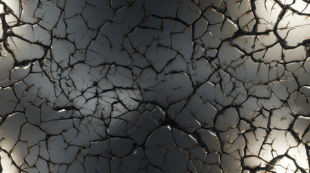 Generative AI Cracked and weathered stone texture revealing intricate patterns.の素材