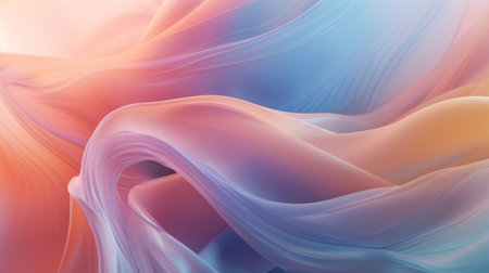 Generative AI Translucent layers of soft pastel hues melting together to form an abstract background.の素材