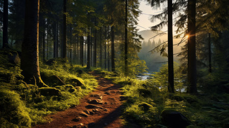 Generative AI Tranquil Forest Jogの素材
