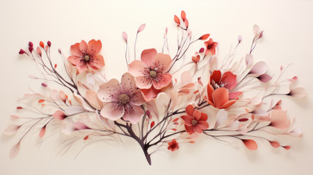 Generative AI Floral burst from book, minimalist styleの素材