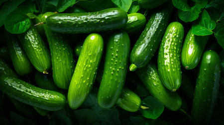 Generative AI Fresh Cucumber Wallpaperの素材