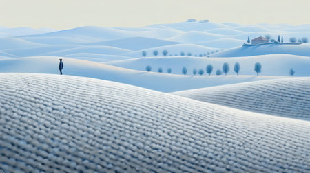 Generative AI Minimalist masterpiece of a Blue Cold Mountainの素材