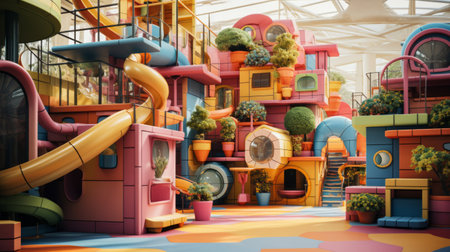 Generative AI Interactive children's paradise, educational playの素材